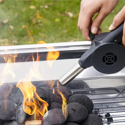 Manual Mini Air Blower, Portable Hand Powered BBQ Crank Fan, Barbecue Fire Bellows For Outdoor, Hand Cranked Air Blower, Portable BBQ Grill Fire Tool, Outdoor Cooking Fire Starter, Camping Ignition Outdoor Camping BBQ Air Blower